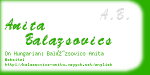 anita balazsovics business card